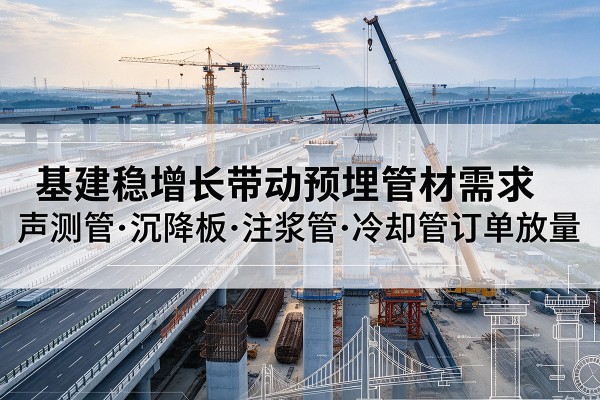 普兰店基建稳增长带动预埋监测管材需求，声测管、沉降板、注浆管订单持续放量